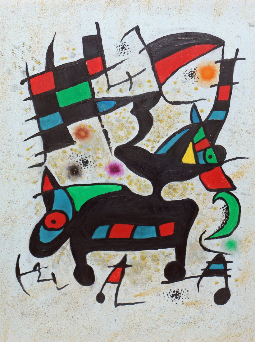 AFTER JOAN MIRO ABSTRACT PAINTING (1 of 2)