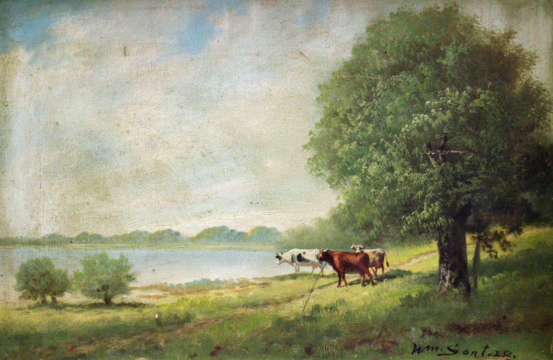WILLIAM SONTAG COWS IN VALLEY PAINTING (1 of 5)