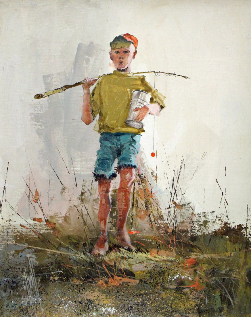 "WHISTLING BOY" ILLUSTRATION PAINTING (1 of 4)
