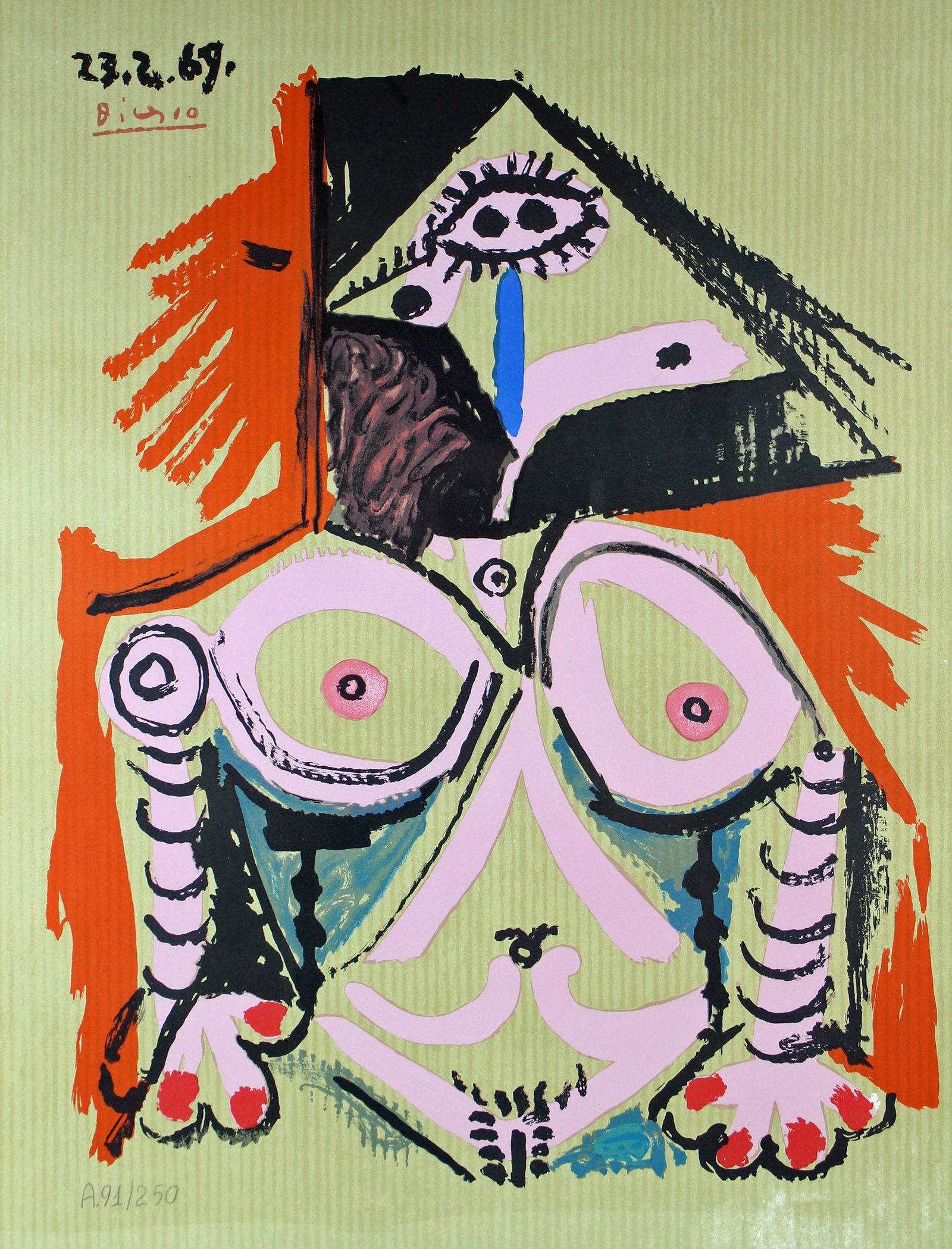 PABLO PICASSO PORTRAIT LITHOGRAPH 23.2.69 (1 of 5)