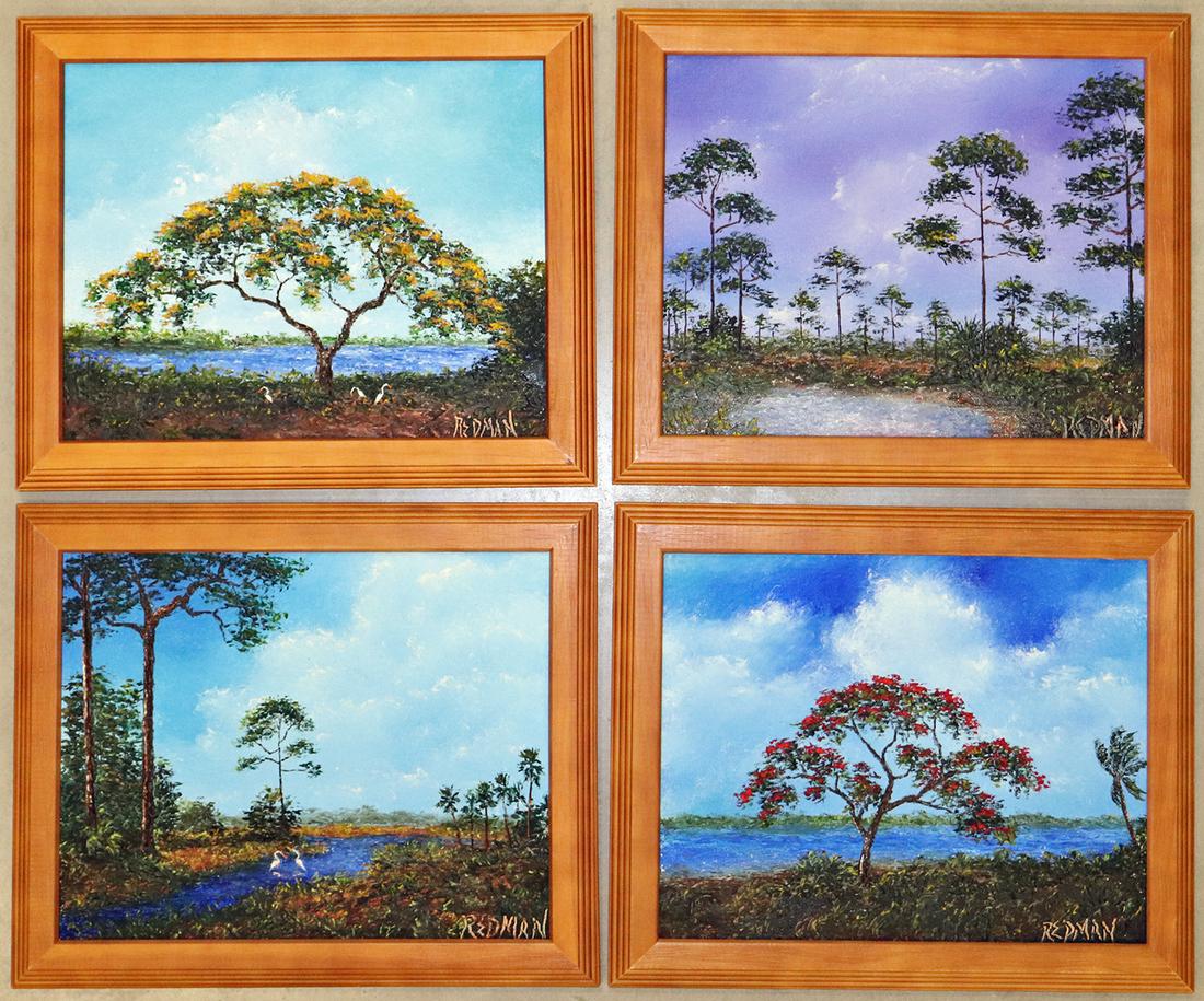 (4) REDMAN FLORIDA PAINTINGS (1 of 3)