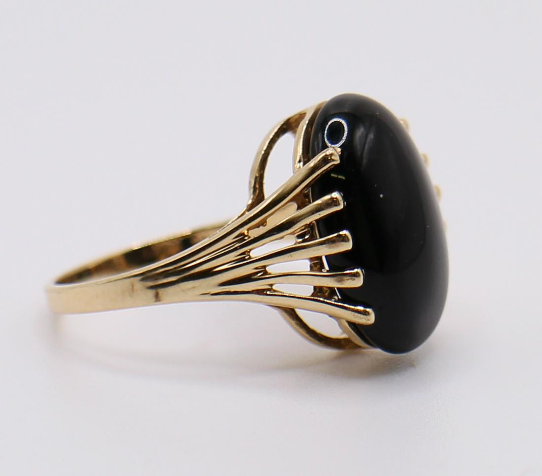 14K CABOCHON BLACK ONYX RING (1 of 3)