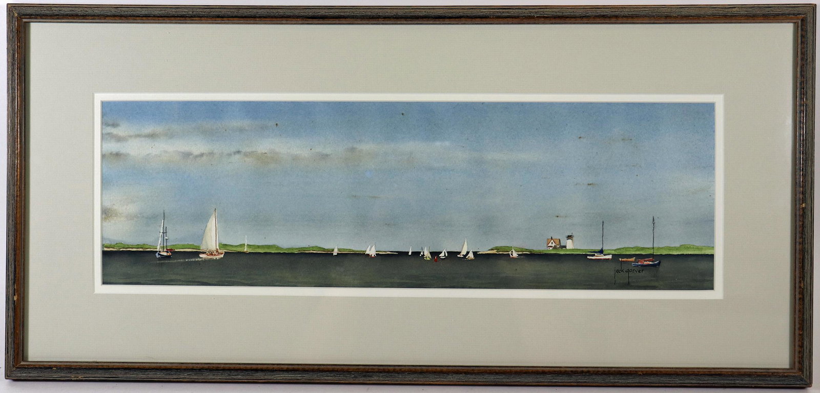 JACK GARVER STAGE HARBOR LIGHTHOUSE WATERCOLOR (1 of 4)