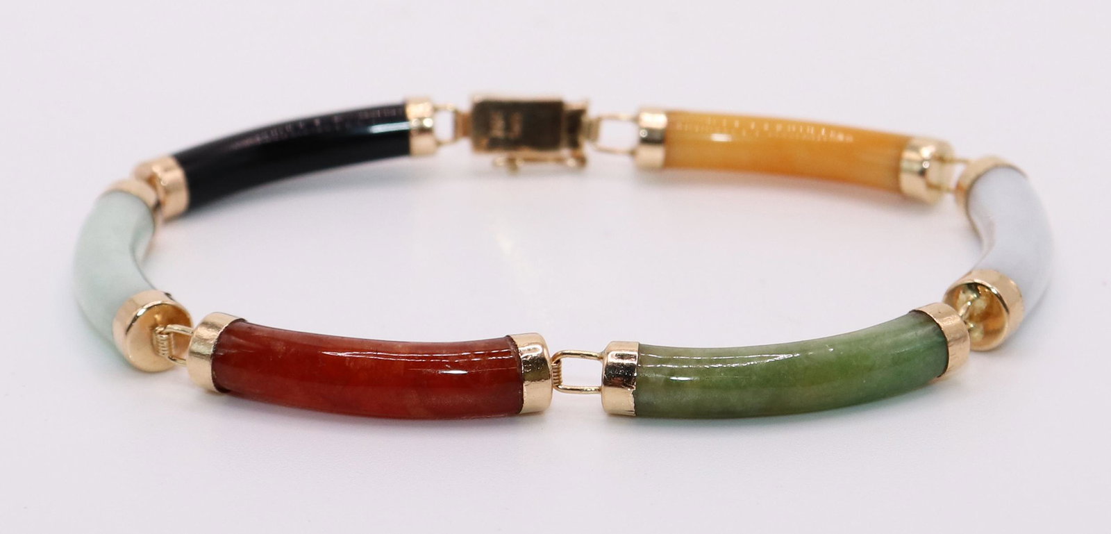 14K JADE STATION BRACELET (1 of 3)