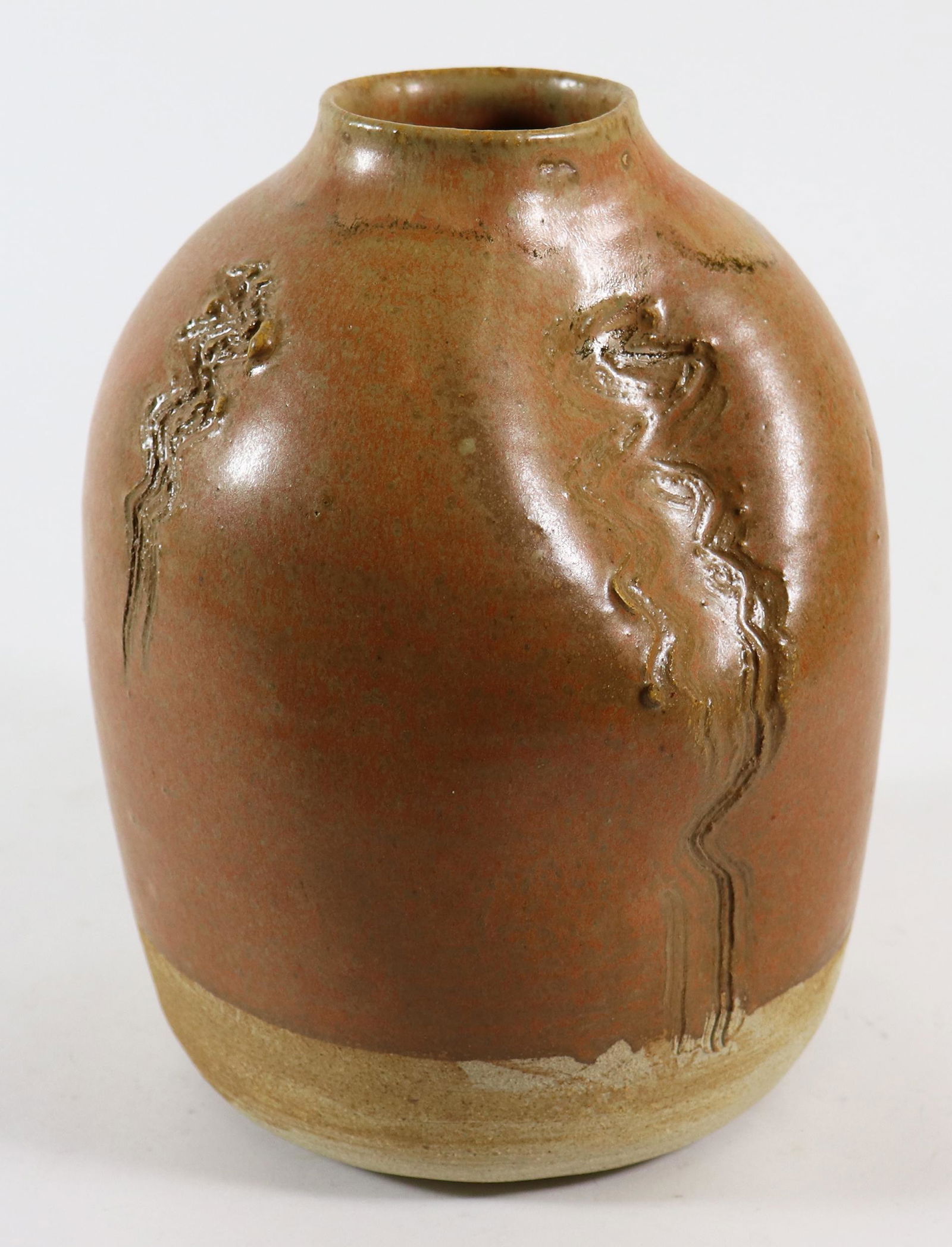 BRUTALIST ABSTRACT STONEWARE VASE (1 of 4)