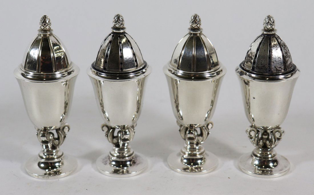 GEORG JENSEN STERLING ACORN SALT & PEPPER SHAKERS (1 of 3)