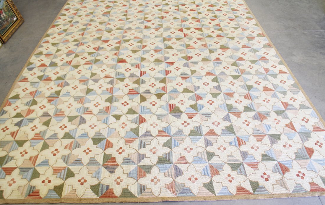 LARGE 21' x 11' COTTON & JUTE RUG: Large contemporary cotton & jute rug. Measures 21' x 11'. Purchased from Galleria International in 2015 for $20,071.