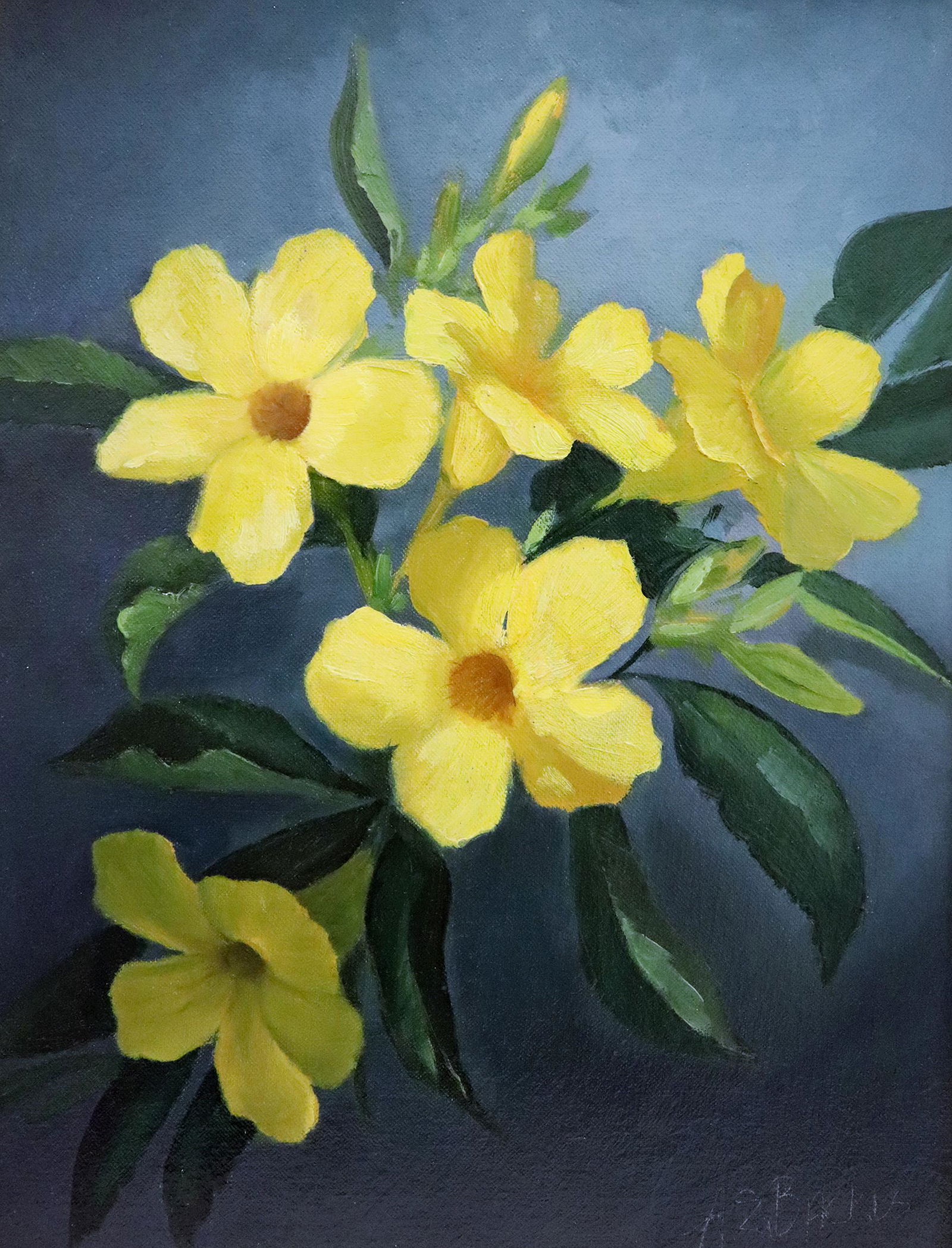 A.E. BACKUS ALAMANDA FLOWERS PAINTING (1 of 4)