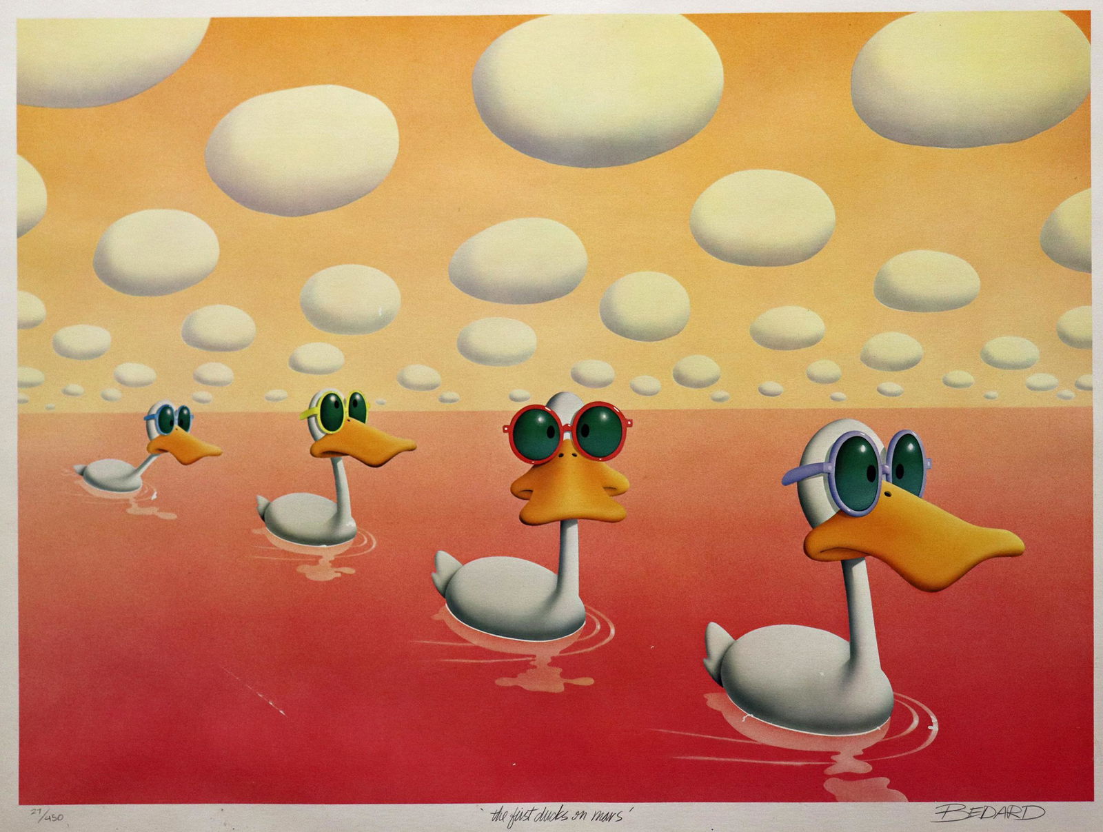MICHAEL BEDARD FIRST DUCKS ON MARS LITHOGRAPH (1 of 5)