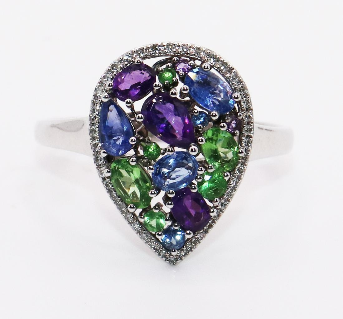 14K EFFY MULTI COLOR GEMSTONE & DIAMOND RING (1 of 4)