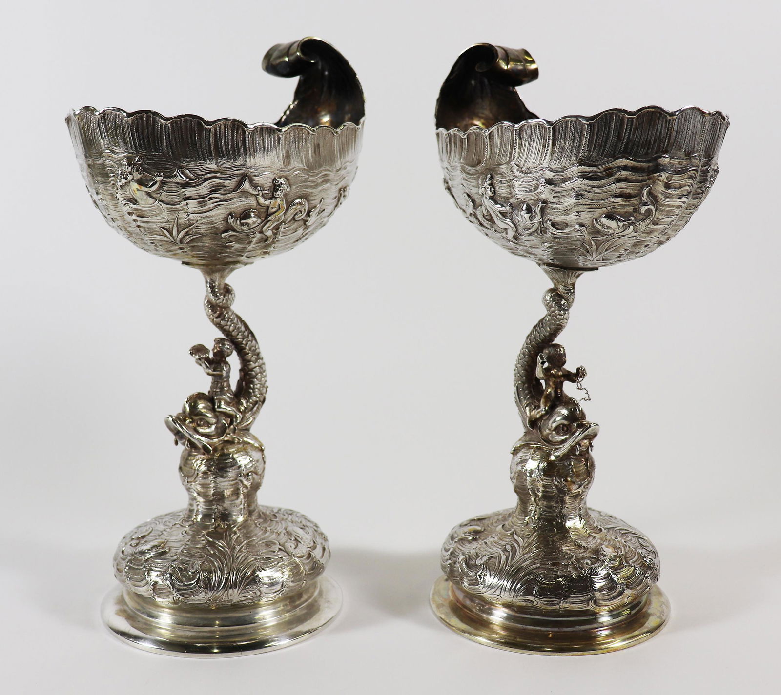 (2) GERMAN HANAU SILVER DOLPHIN COMPOTES (1 of 11)