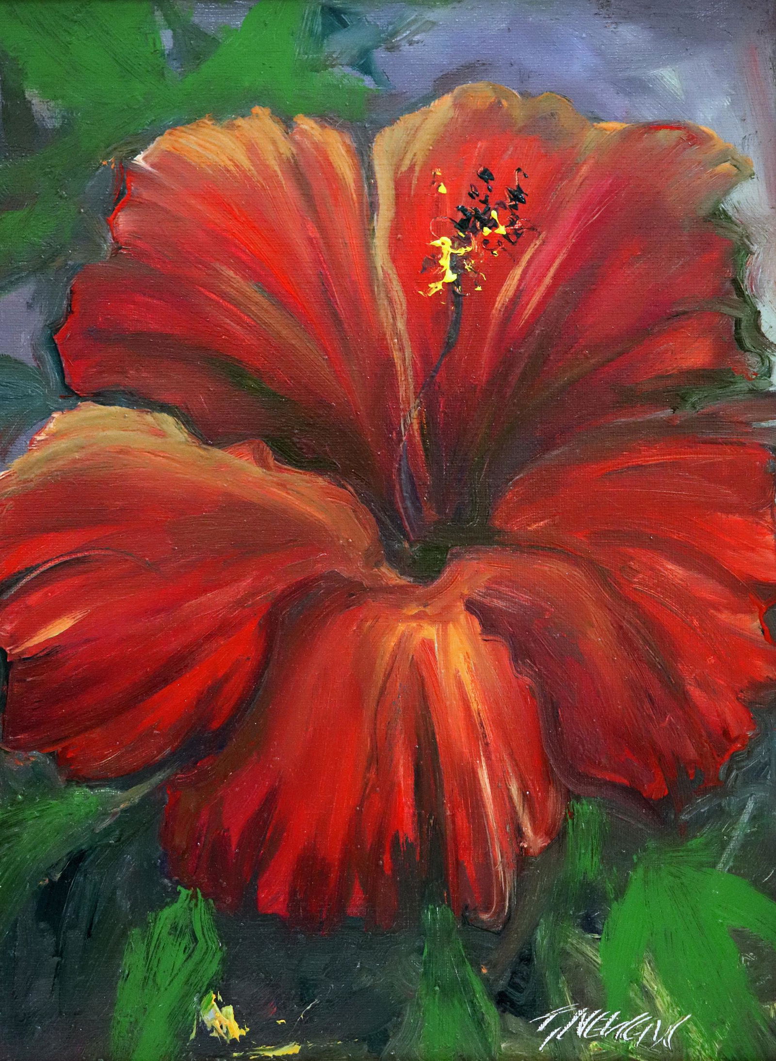 TRACY NEWTON FLORIDA HIBISCUS FLOWER PAINTING (1 of 4)