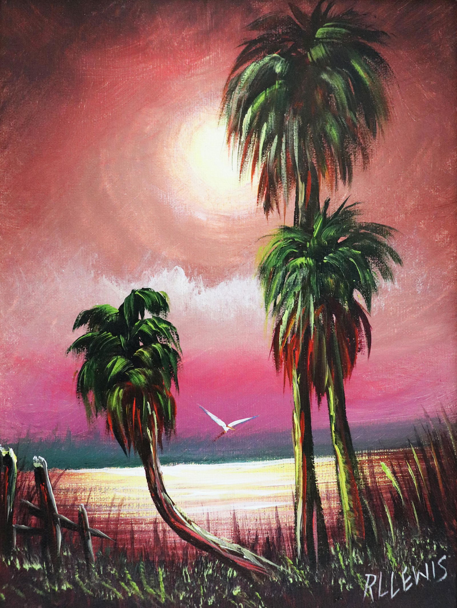 ROBERT LEWIS RIVER SUNSET HIGHWAYMEN PAINTING (1 of 4)