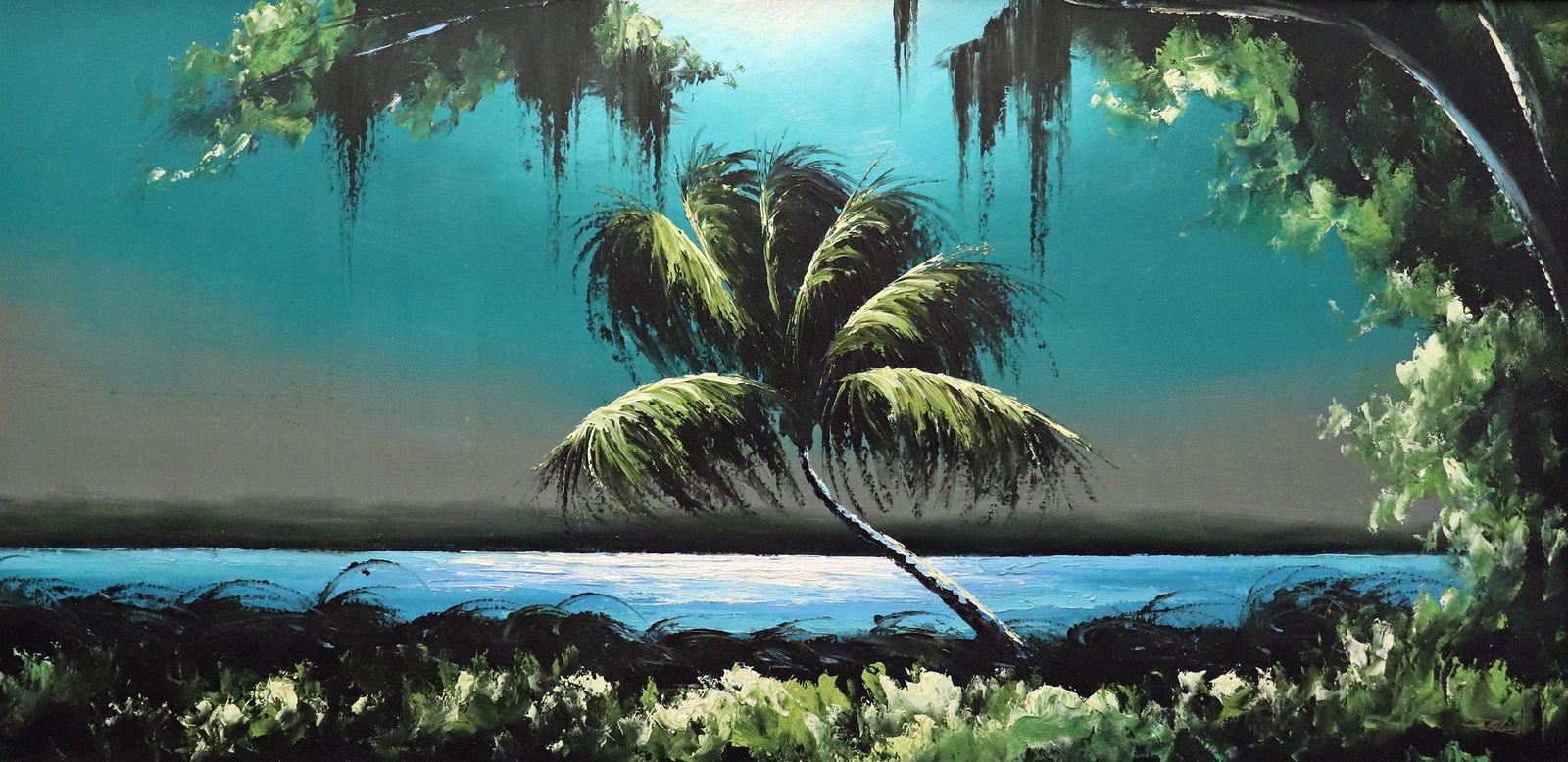 JAMES GIBSON NIGHT RIVER HIGHWAYMEN PAINTING (1 of 5)