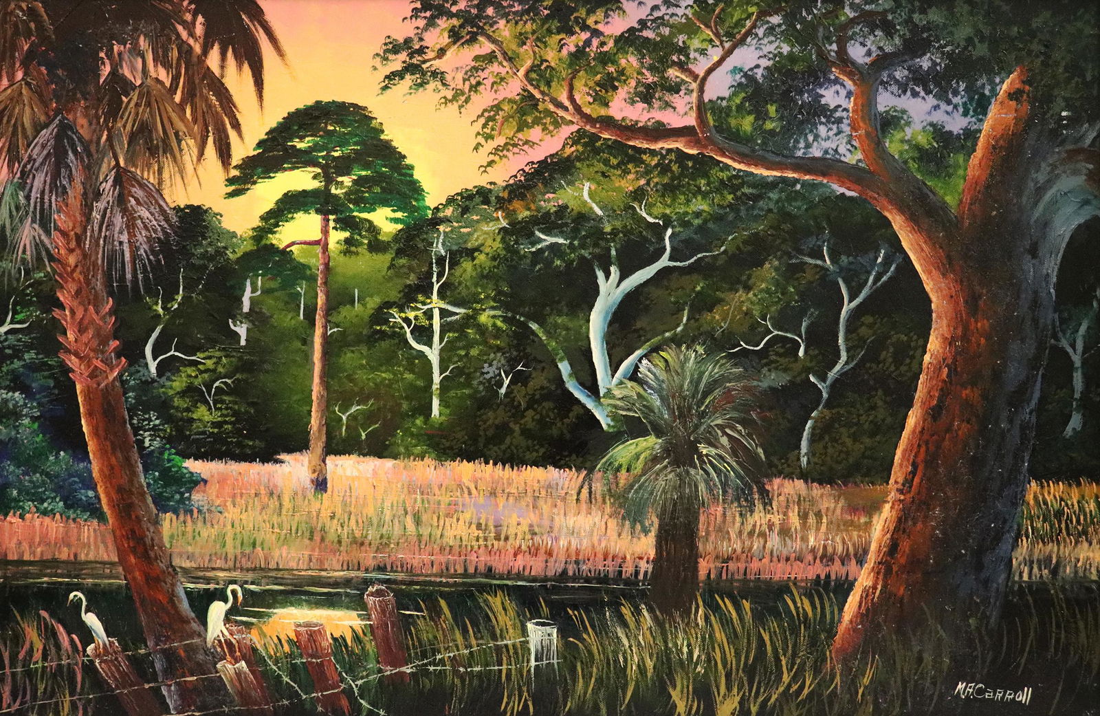 MARY ANN CARROLL BACKWOODS SUNSET PAINTING (1 of 7)