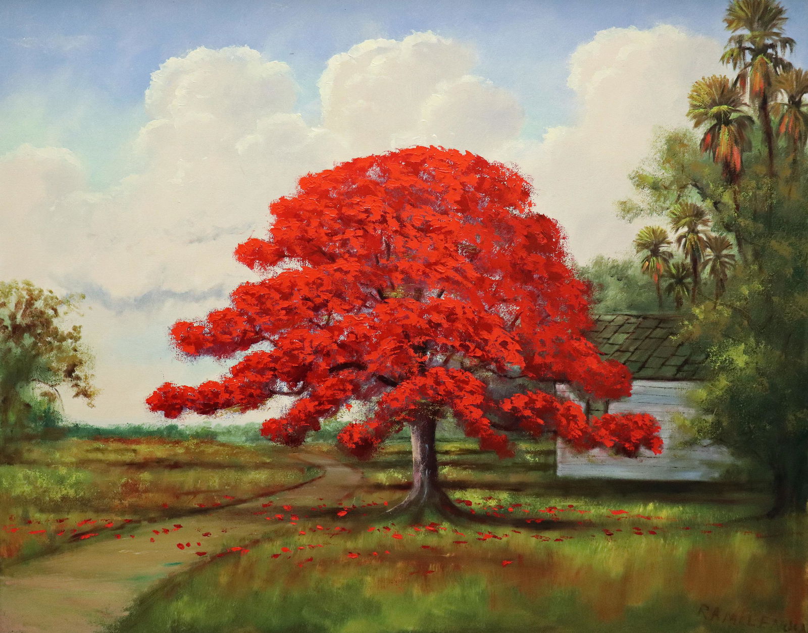 ROY MCLENDON POINCIANA ROAD HIGHWAYMEN PAINTING (1 of 5)