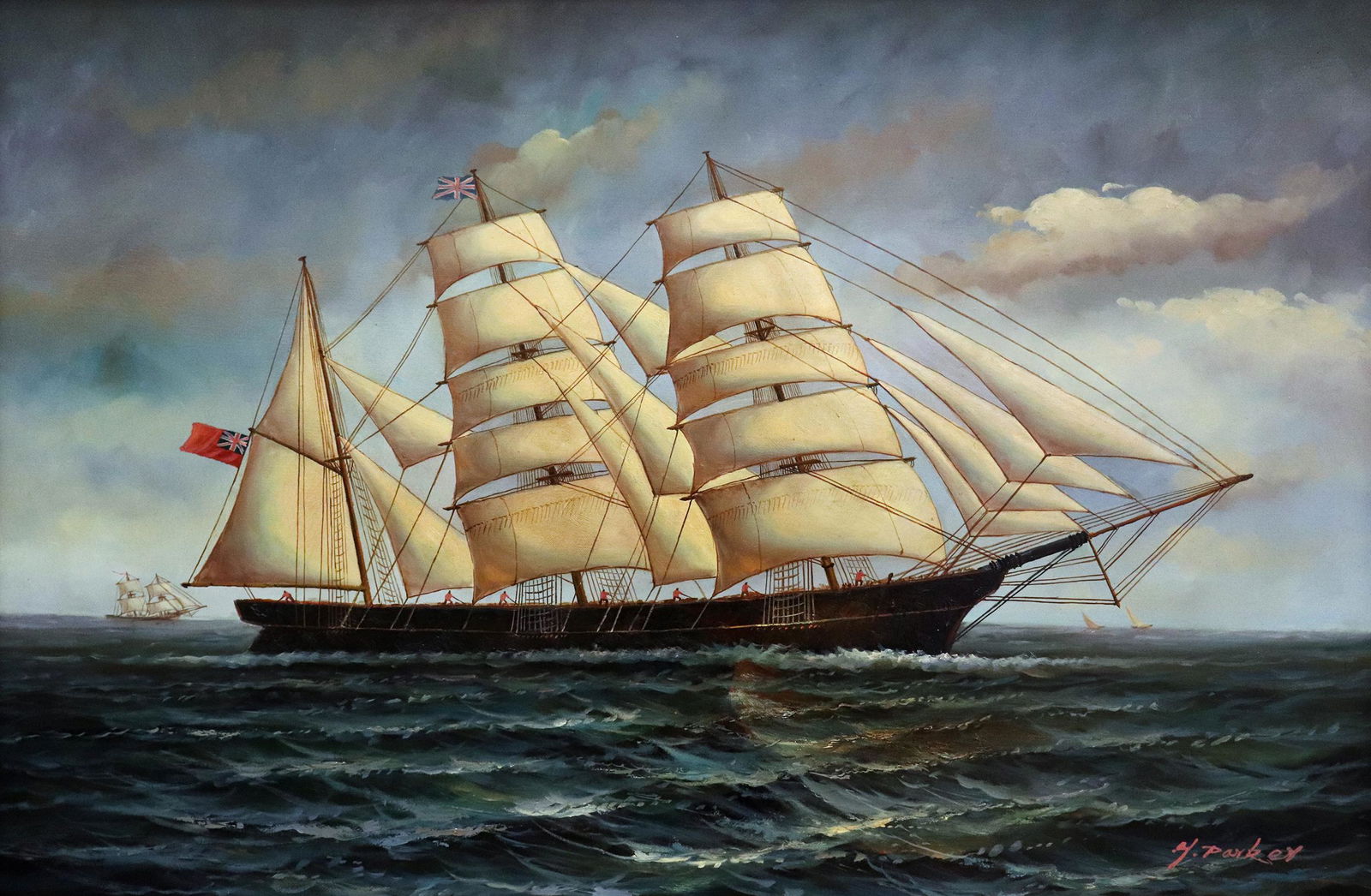 H. PARKER CLIPPER SHIP PAINTING (1 of 5)