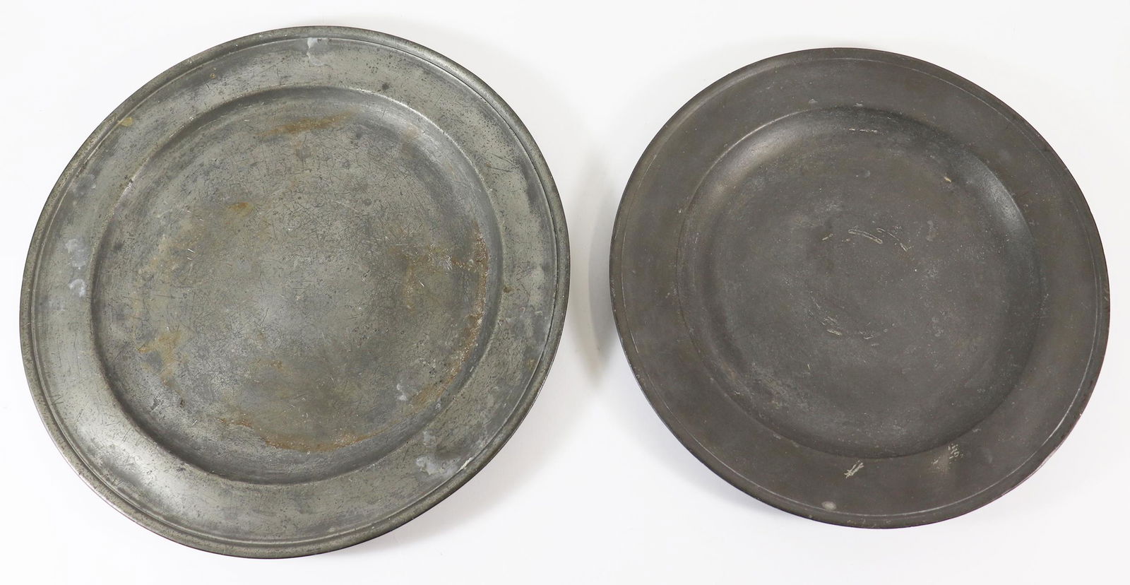 (2) 18TH CENTURY PEWTER CHARGER PLATES (1 of 3)