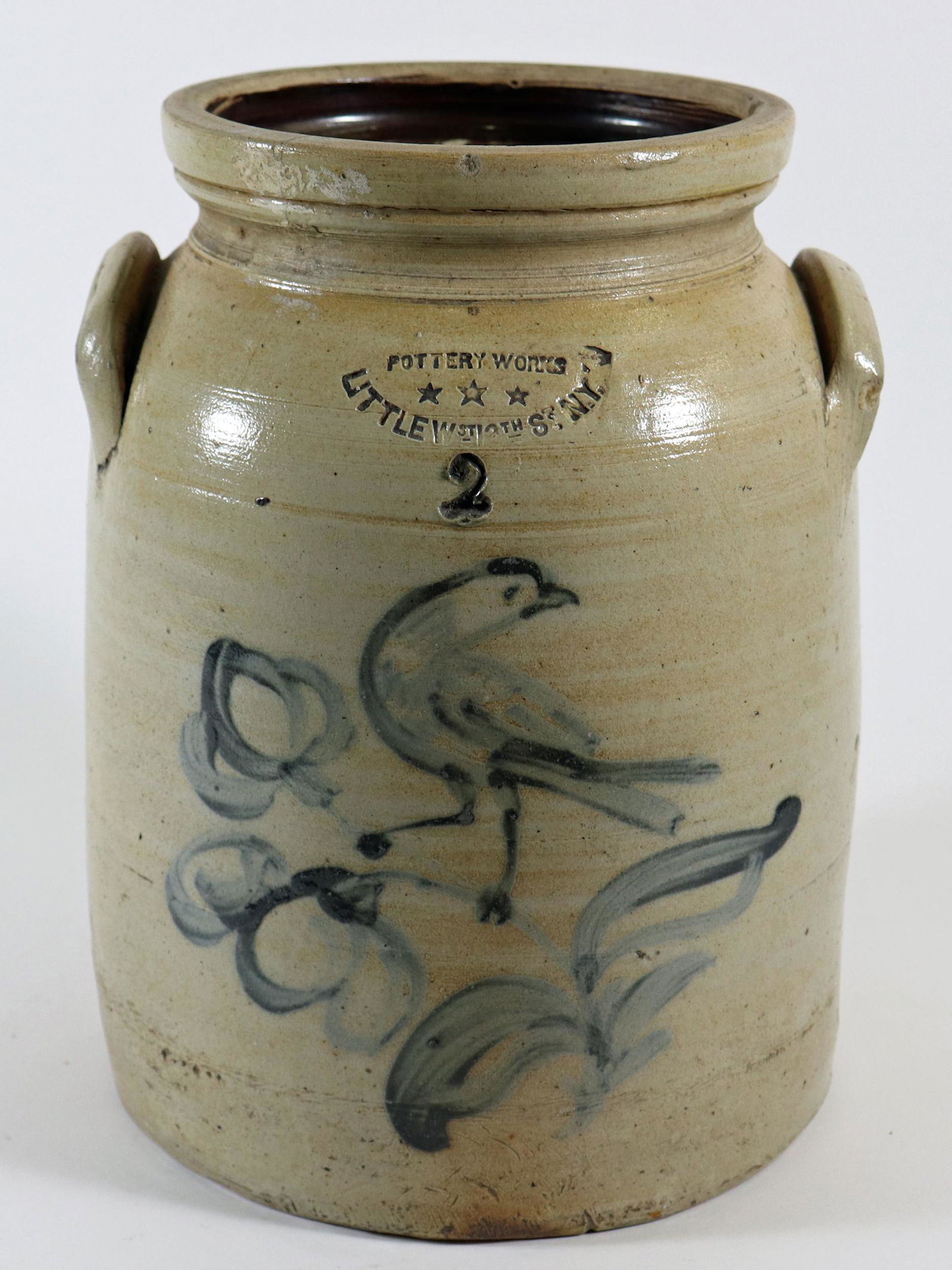 POTTERY WORKS NY 2 GALLON CROCK (1 of 7)