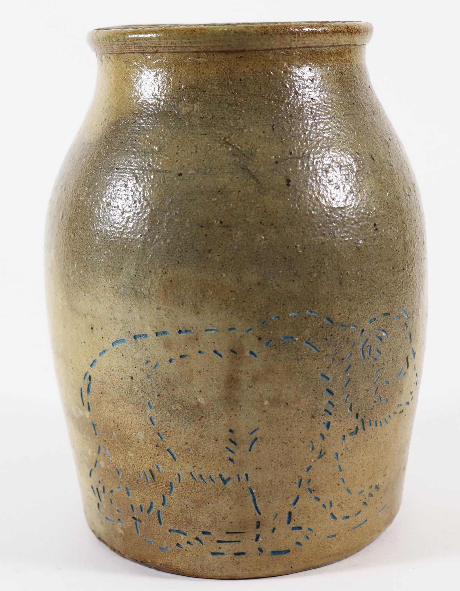 EARLY STONEWARE CROCK WITH IMPRESSED BEAR (1 of 3)