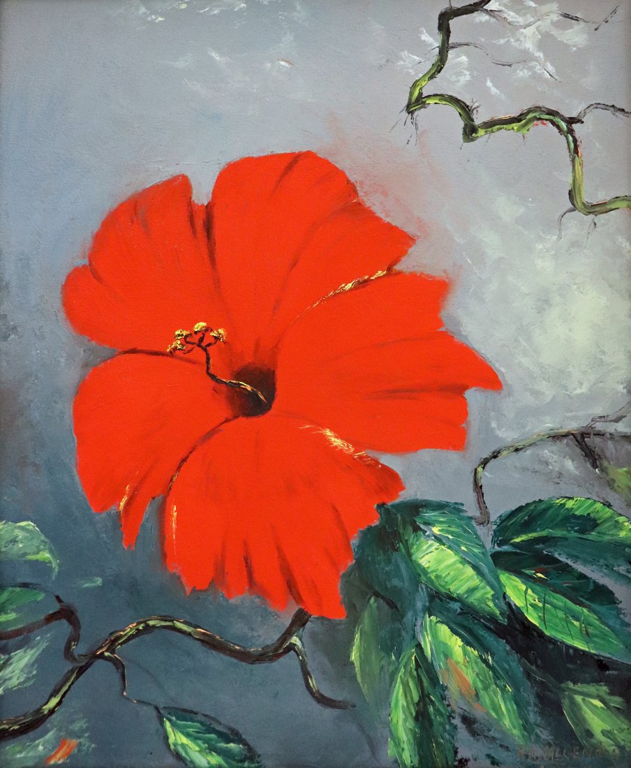 ROY MCLENDON UPSON HIBISCUS HIGHWAYMEN PAINTING (1 of 4)