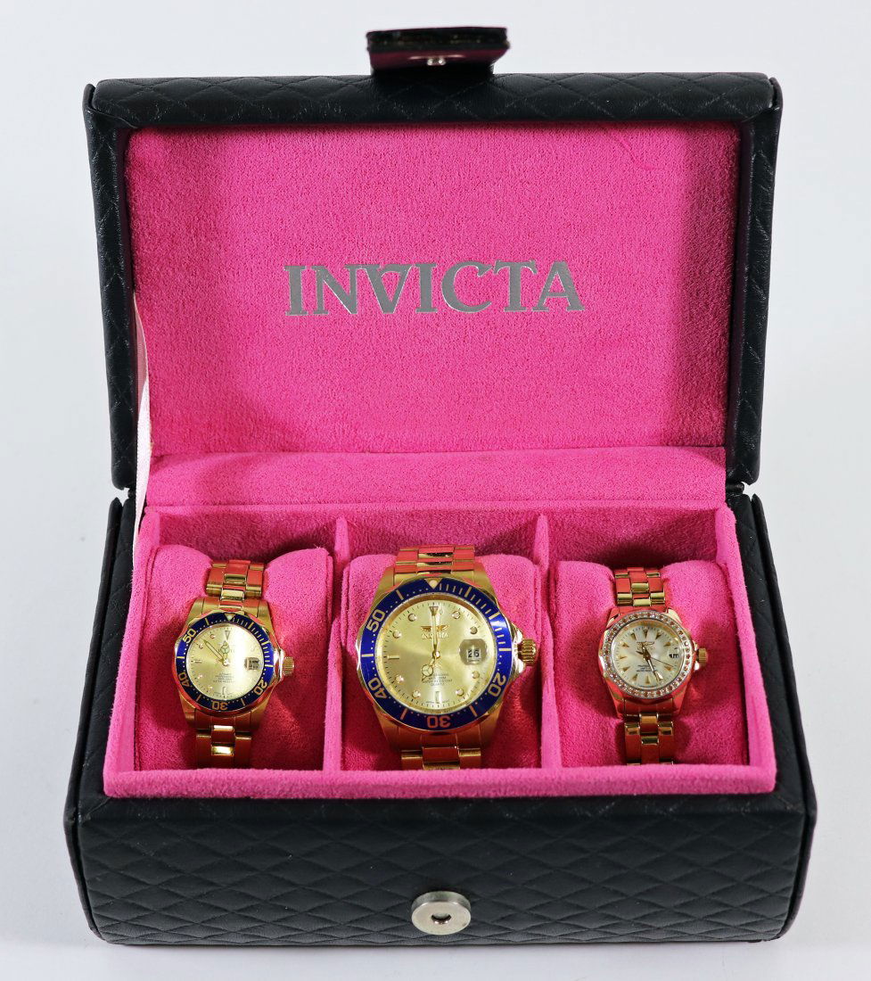 (3) INVICTA WRISTWATCHES & CASE (1 of 2)