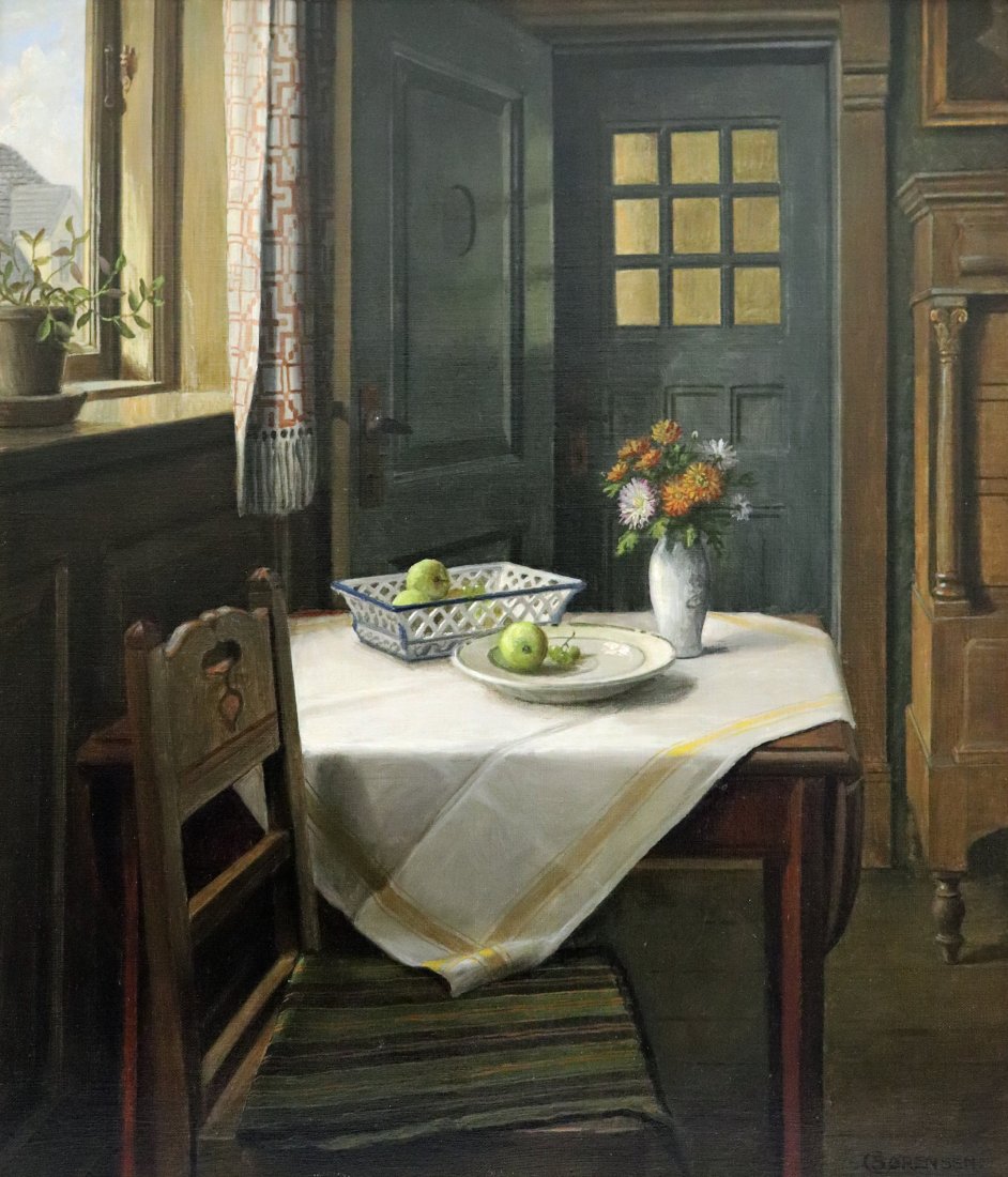 C. SORENSEN DANISH INTERIOR SCENE PAINTING (1 of 5)