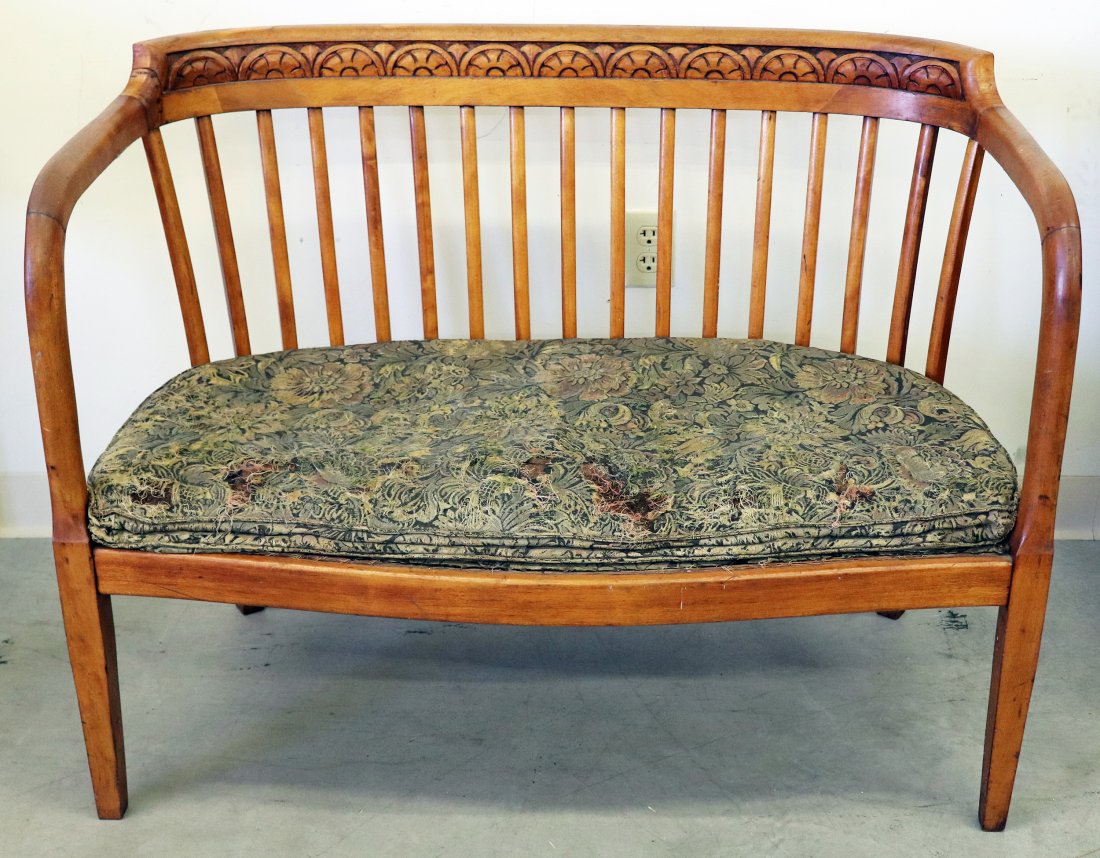 ANTIQUE CARVED WOOD BENCH (1 of 3)