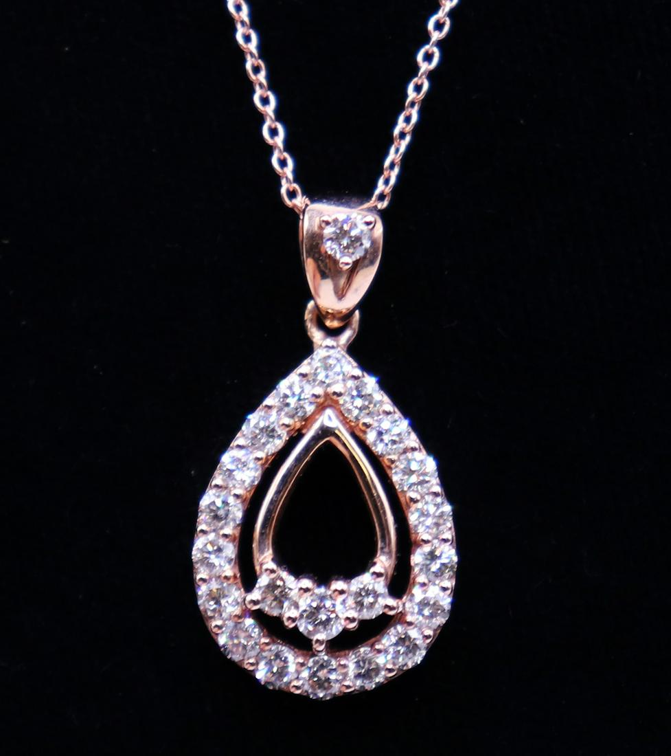 14K GOLD 1 CTW DIAMOND PENDANT NECKLACE (1 of 5)