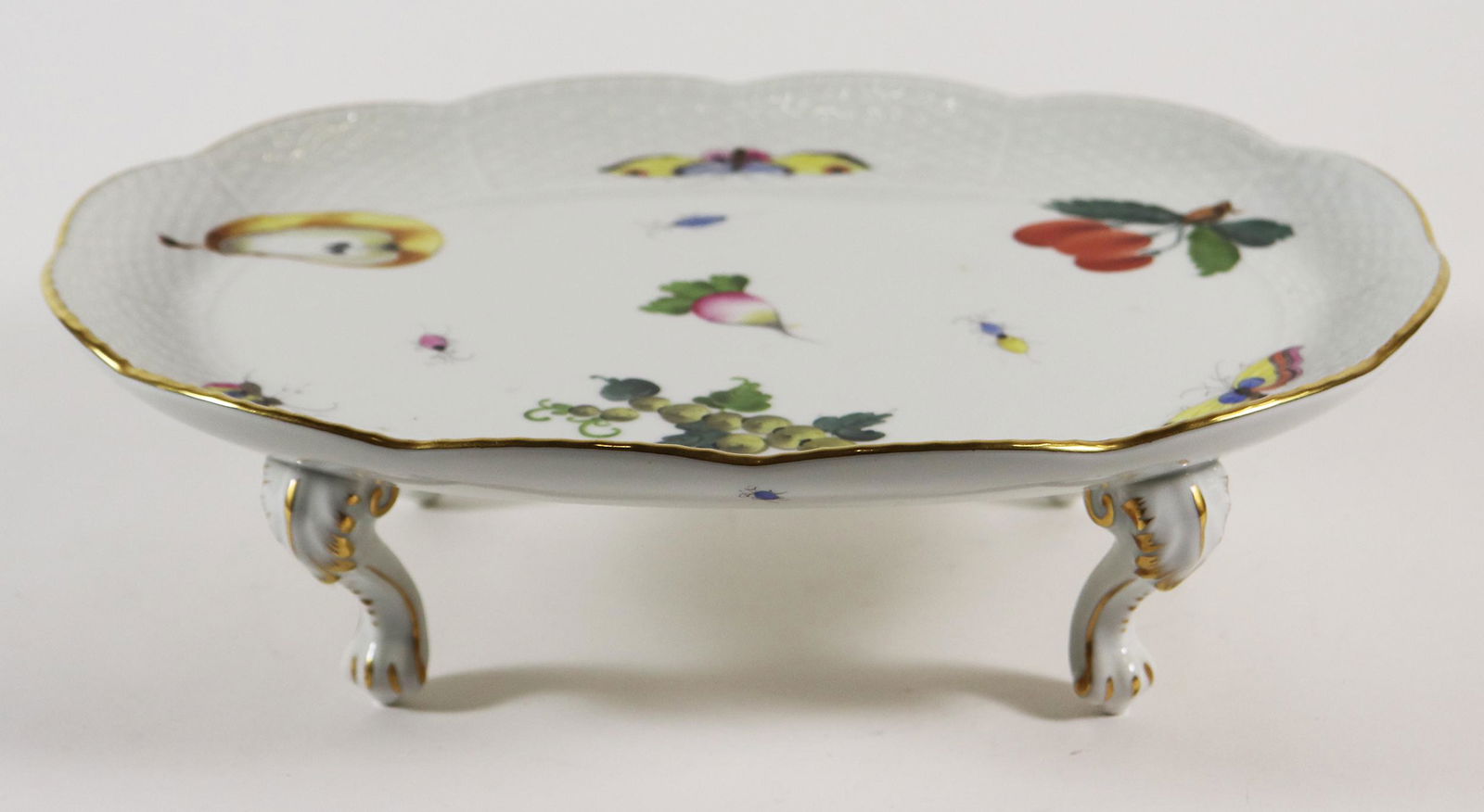 HEREND PORCELAIN FOOTED TRAY (1 of 4)
