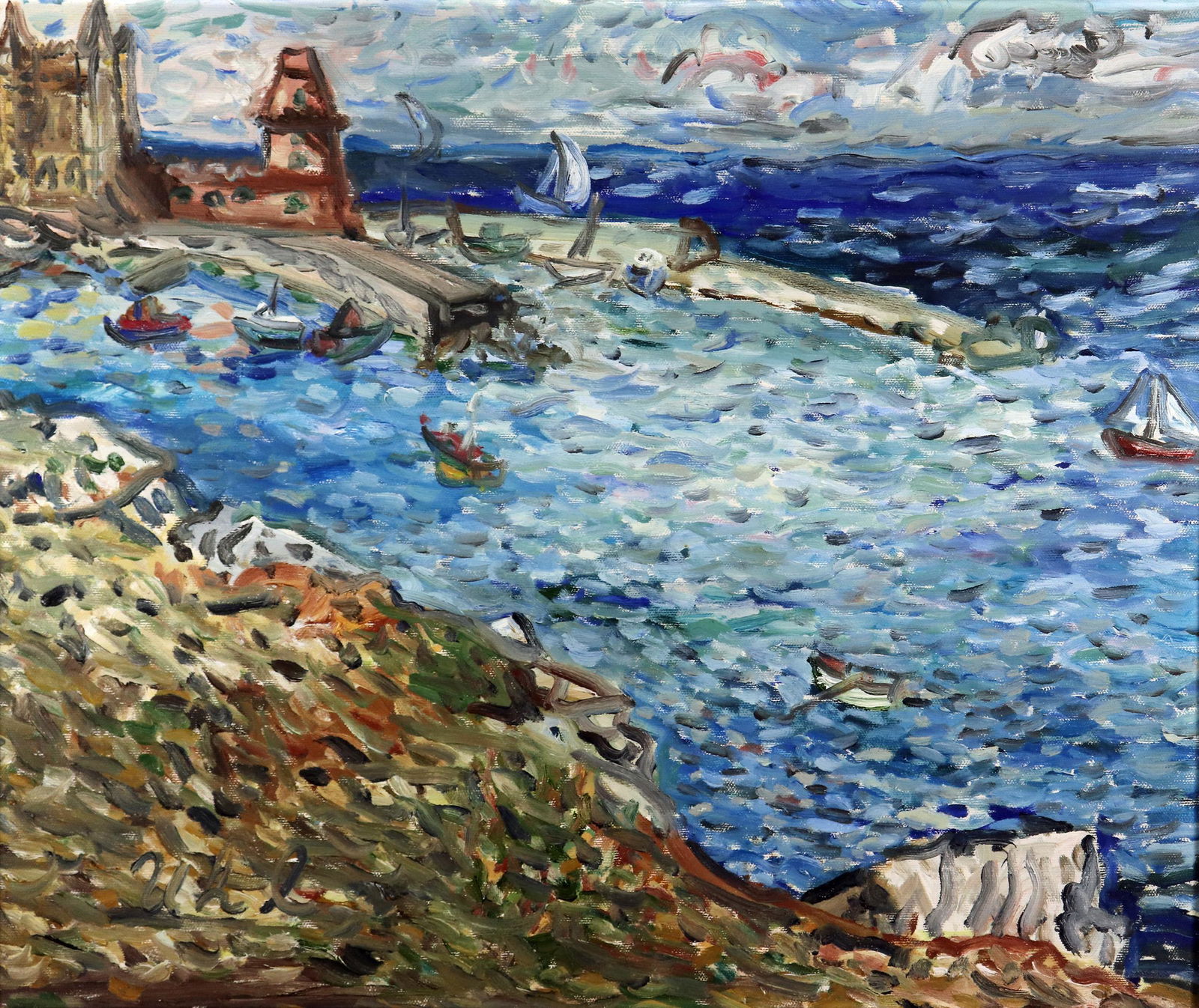 M. UHL VIEW AT AGUA SANTA ITALY PAINTING (1 of 5)