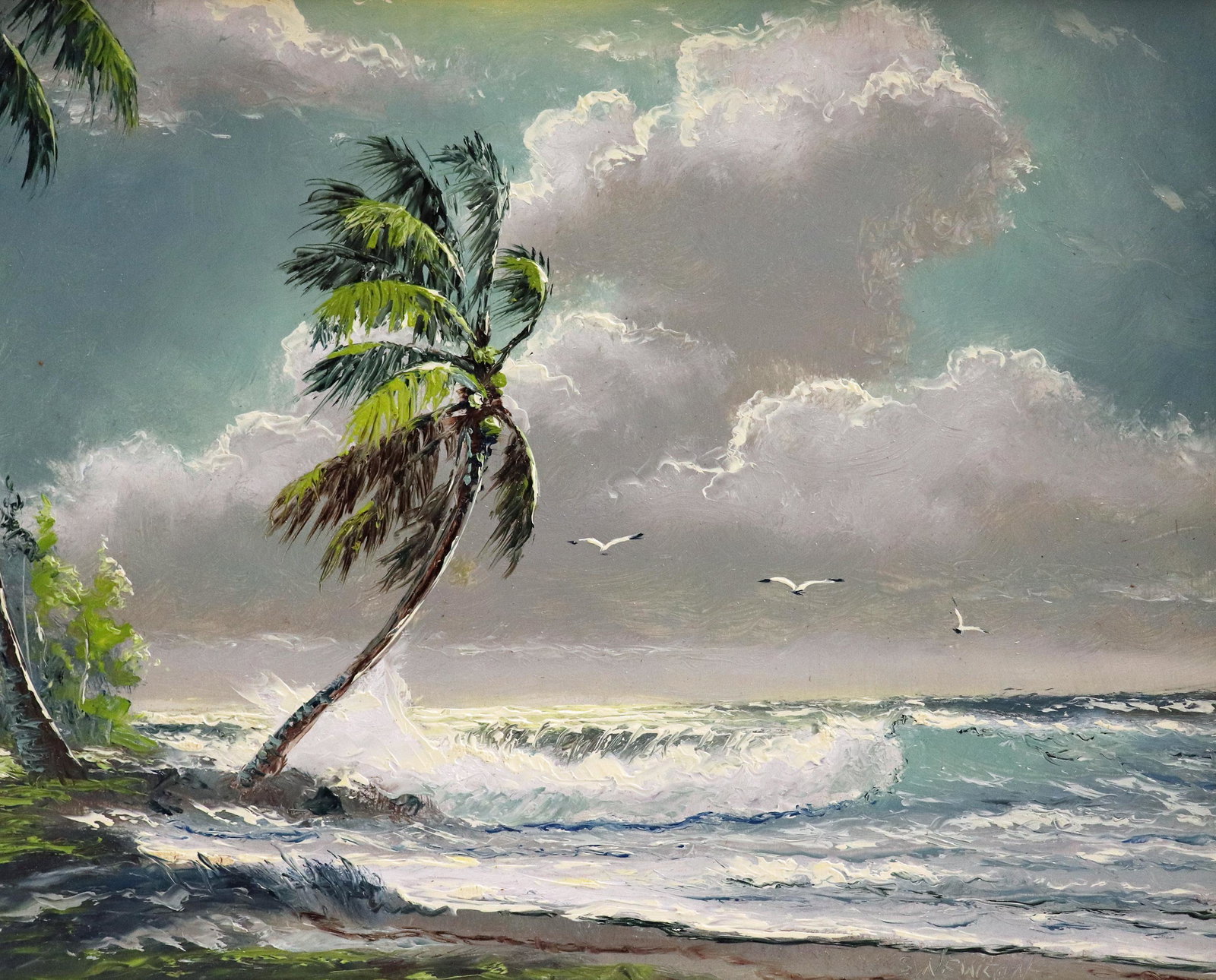 SAM NEWTON PALM TREE BEACH HIGHWAYMEN PAINTING (1 of 4)