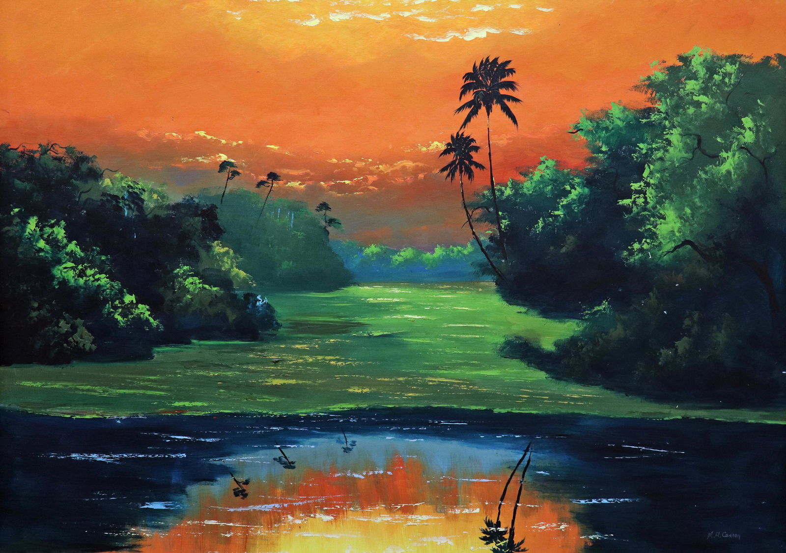 MARY ANN CARROLL INLAND SUNSET HIGHWAYMEN PAINTING (1 of 6)