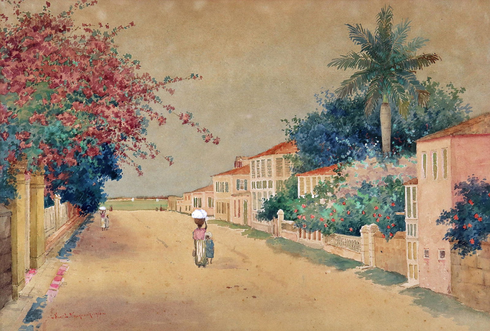 HARTWELL LEON WOODCOCK WATERCOLOR BAHAMAS 1916 (1 of 3)