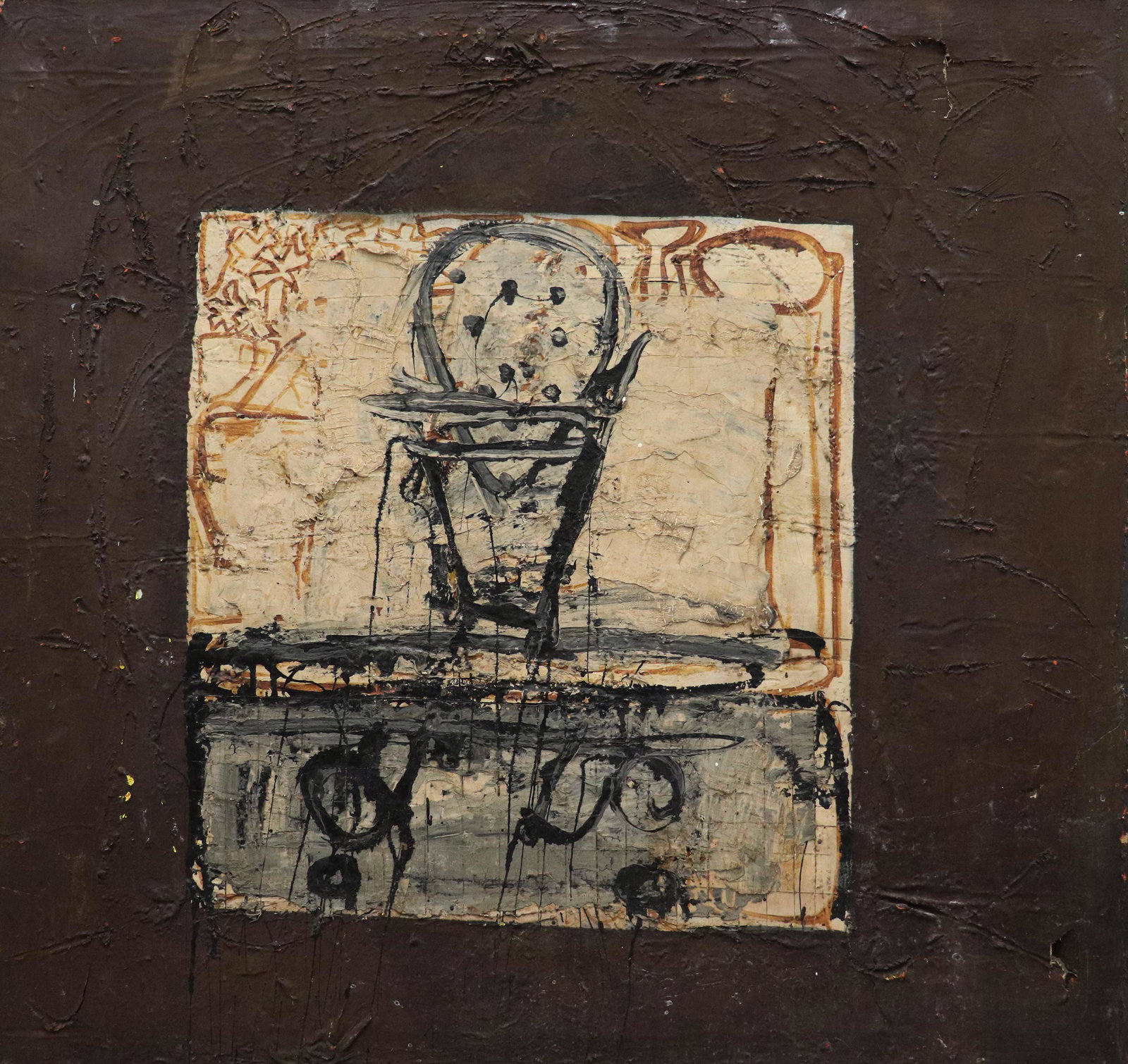 JAY MILDER "WHITE ON BR..." PAINTING (1 of 8)