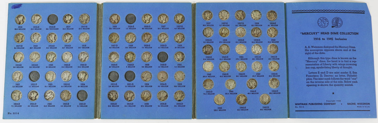 (70) SILVER MERCURY DIME ALBUM (1 of 4)