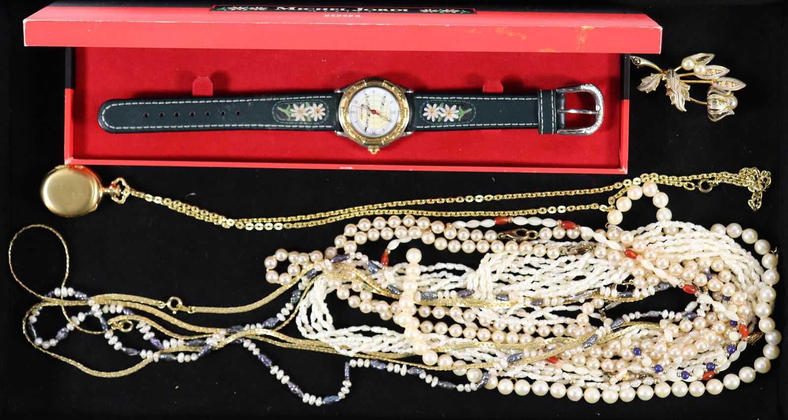 VINTAGE JEWELRY & MICHEL JORDI WATCH (1 of 3)