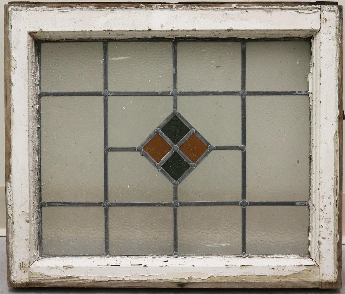 ANTIQUE STAINED GLASS WINDOW PANEL (1 of 2)