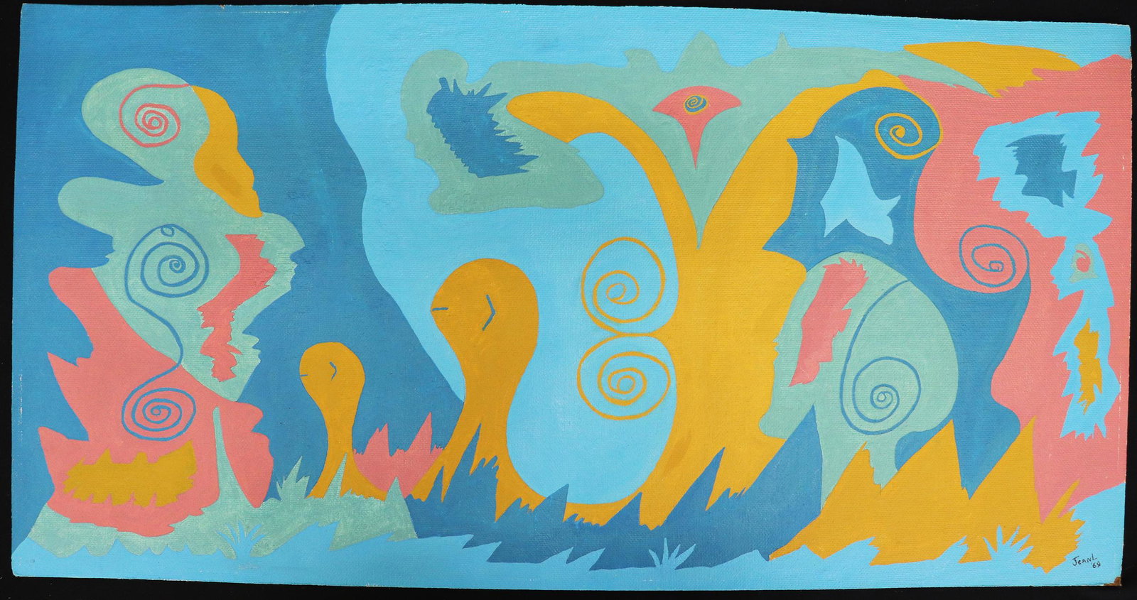 JEAN L 1969 ABSTRACT PAINTING (1 of 3)