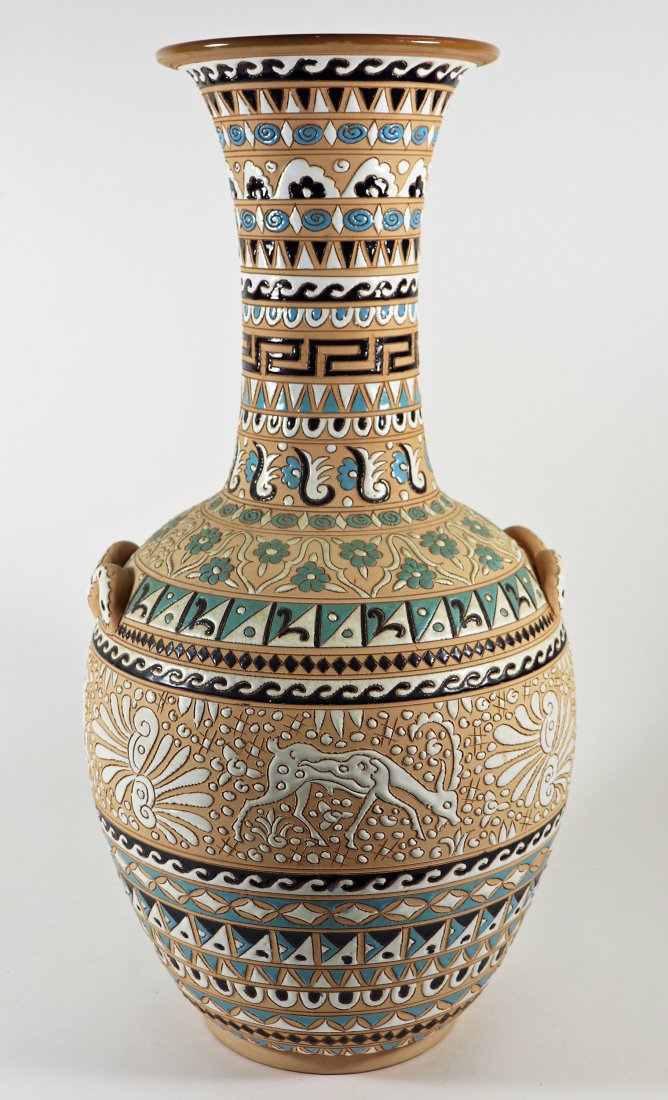 TALL GREEK HAND MADE POTTERY VASE (1 of 5)