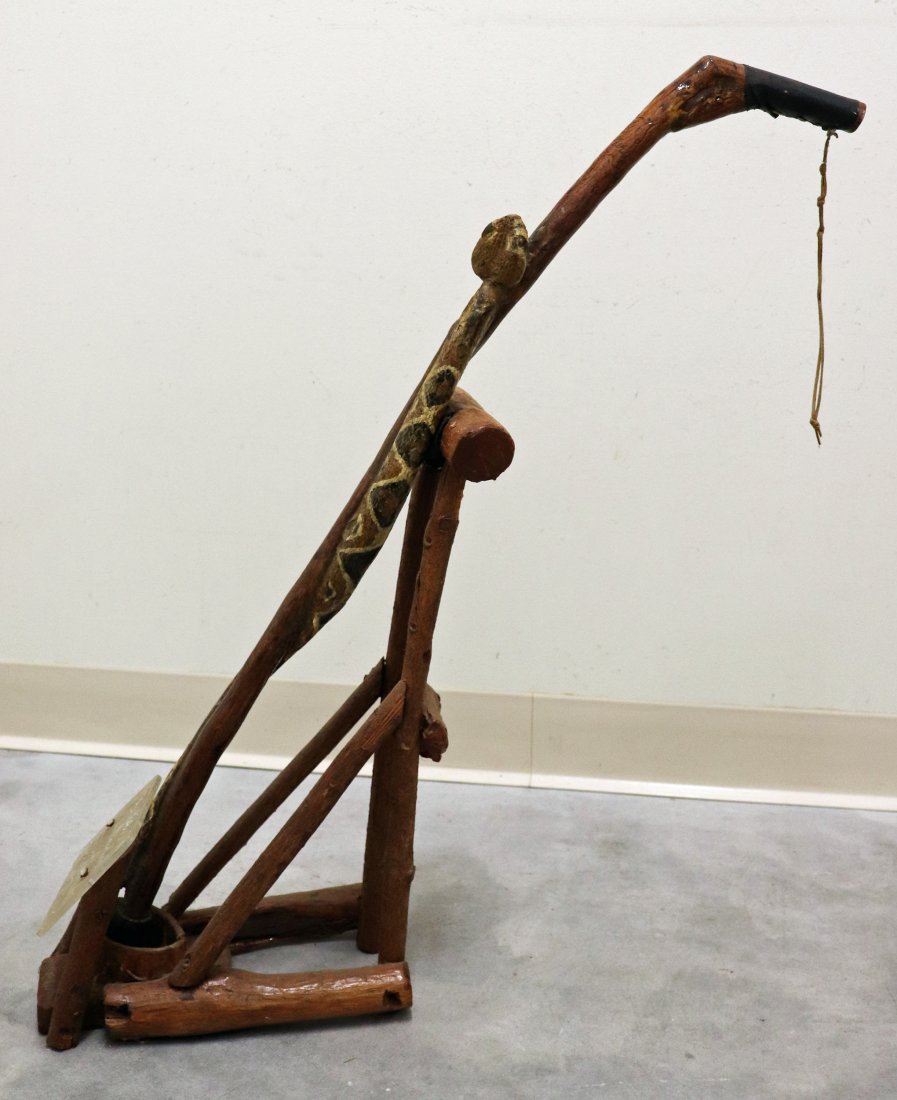 EASTERN DIAMONDBACK RATTLESNAKE CANE W/ STAND (1 of 4)