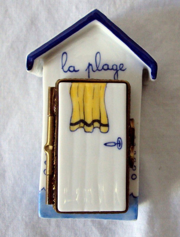Limoges Box La Plage (The Beach): Signed Limoges Marque Depose Peint Main