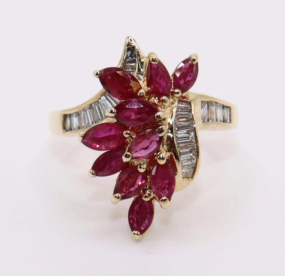 14K RUBY & DIAMOND RING (1 of 3)