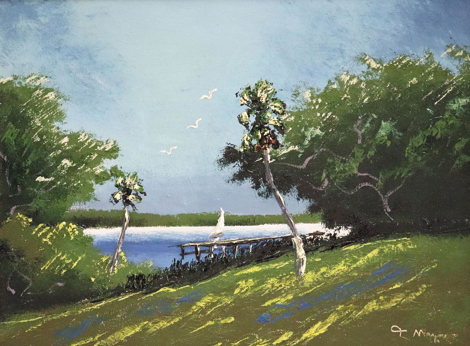 JOHN MAYNOR NIGHT RIVER HIGHWAYMEN PAINTING (1 of 4)