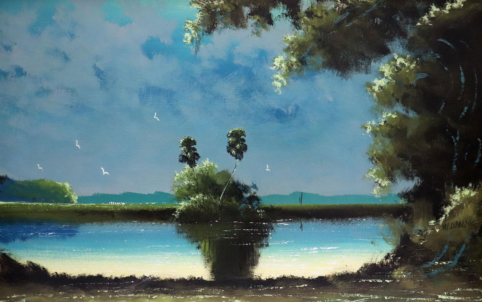 WILLIE DANIELS BACKWOODS PALMS HIGHWAYMEN PAINTING (1 of 6)
