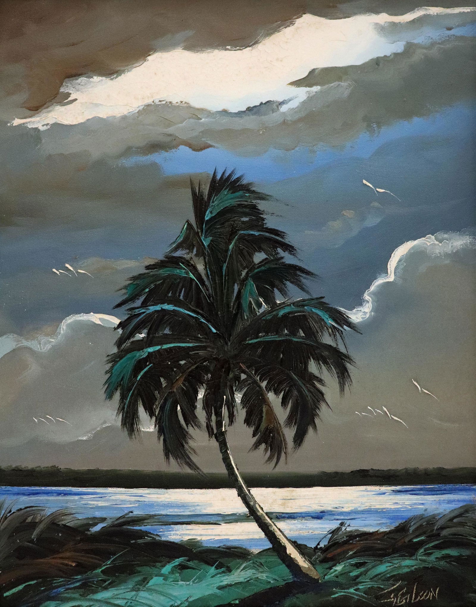 JAMES GIBSON NIGHT PALM HIGHWAYMEN PAINTING (1 of 4)