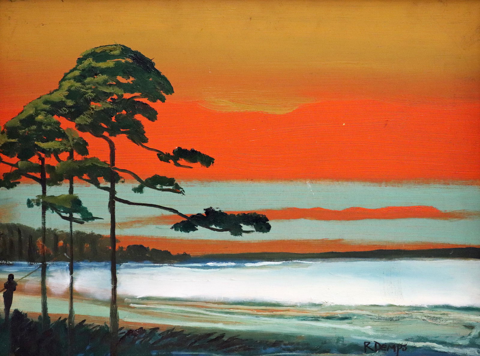 RODNEY DEMPS SUNSET FISHING HIGHWAYMEN PAINTING (1 of 5)