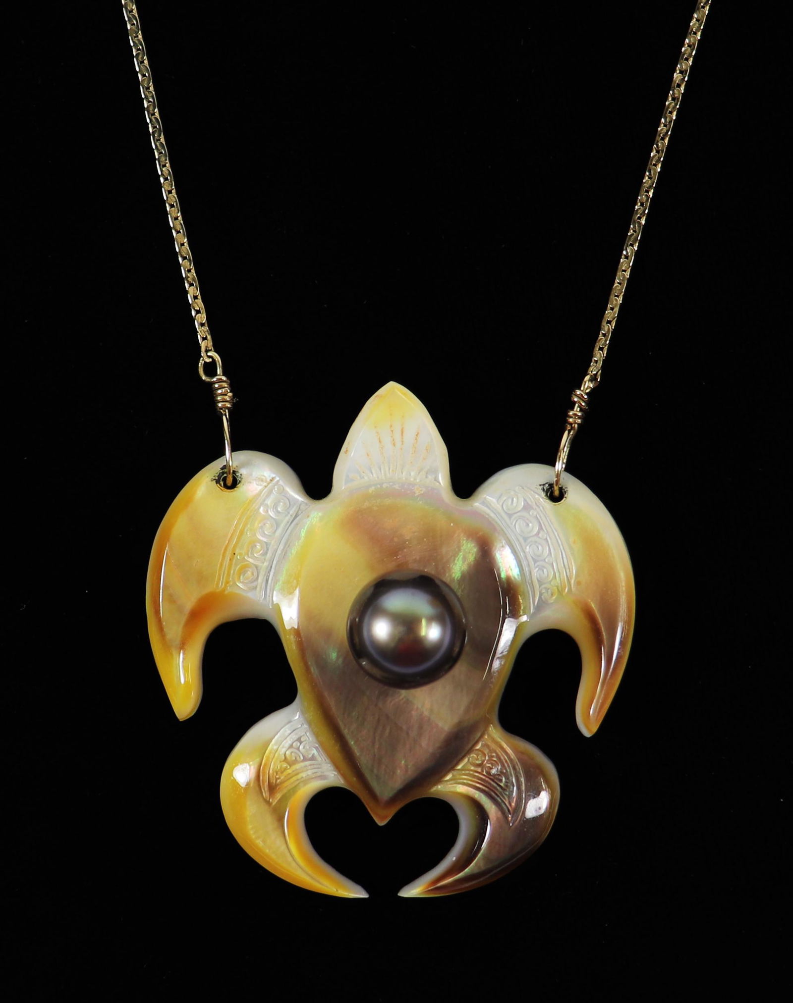 PASPALEY PEARLS 14K SOUTH SEA TURTLE NECKLACE (1 of 3)