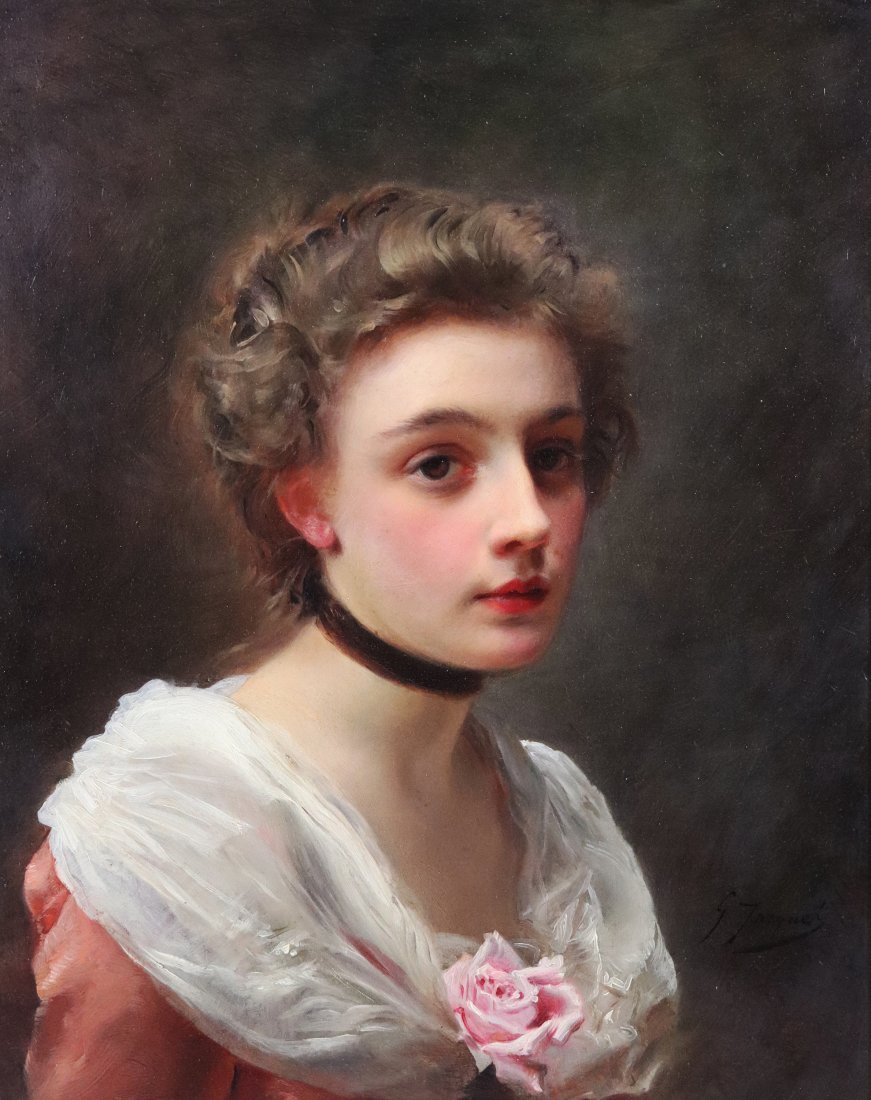 GUSTAVE JEAN JACQUET OIL ON BOARD PORTRAIT (1 of 5)