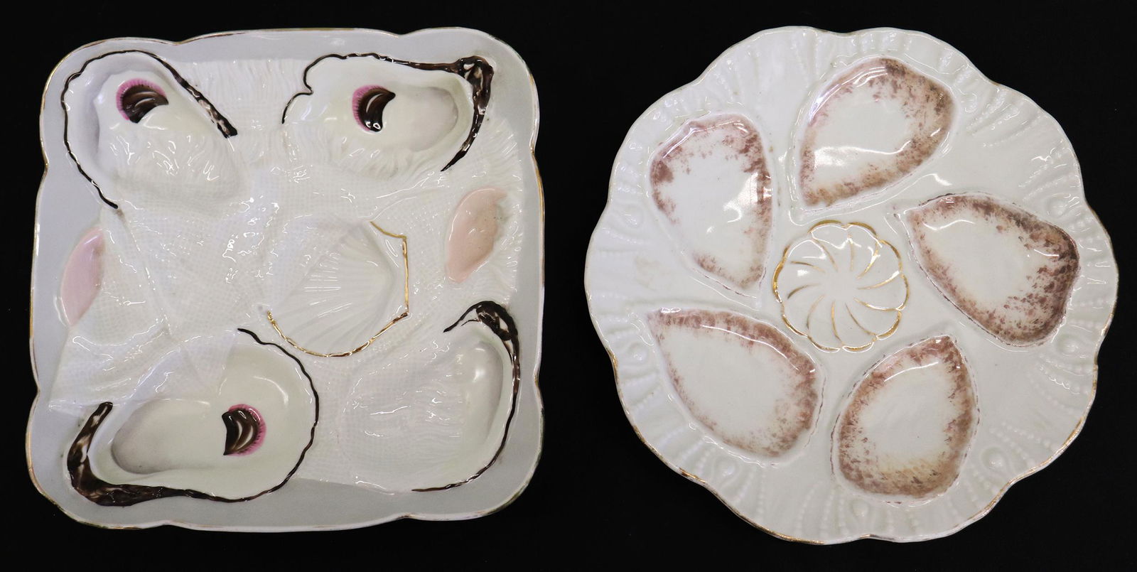 (2) ANTIQUE OYSTER PLATES (1 of 2)